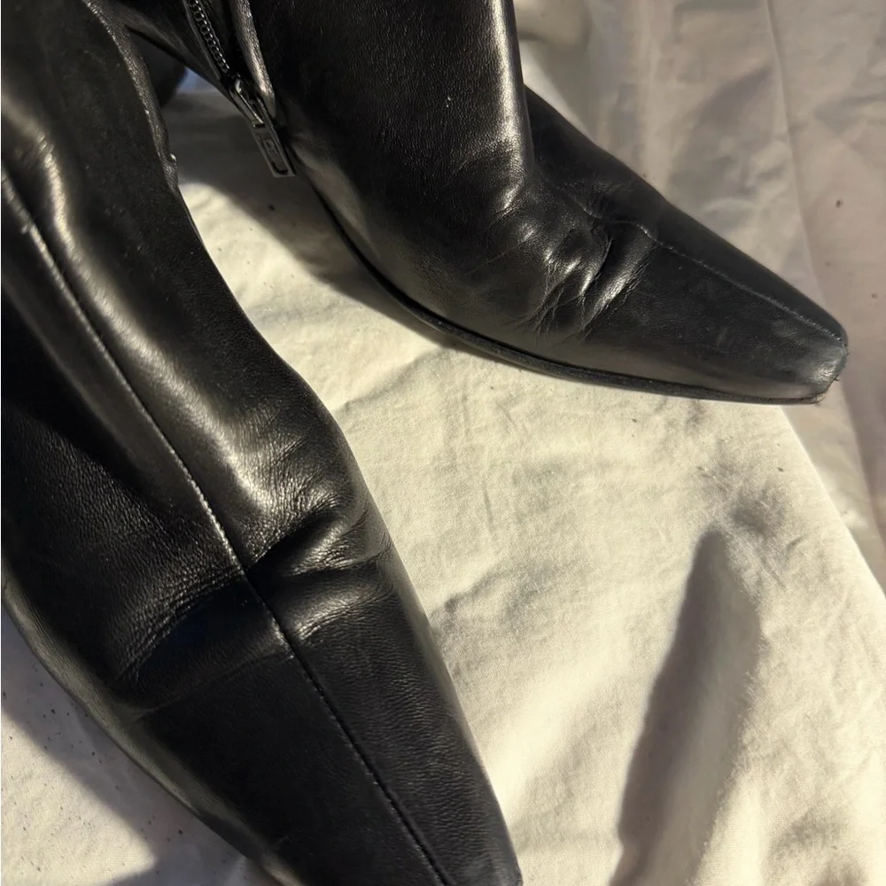 Robert Clergerie Black Leather Ankle Boots - Picture 1 of 6